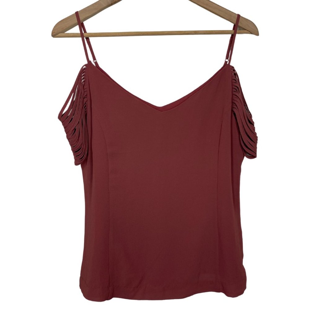 NAKED ZEBRA | Dusty Rose Strappy Cold Shoulder Top | Size L
